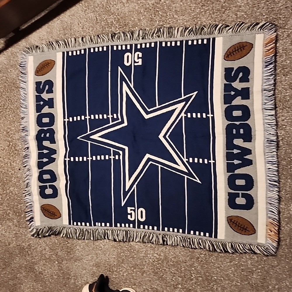 Dallas Cowboys Blue and Gray Blanket 36”x48” Woven Throw Blanket